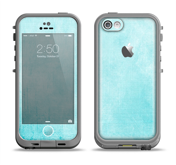 The Vintage Blue Textured Surface Apple iPhone 5c LifeProof Fre Case Skin Set