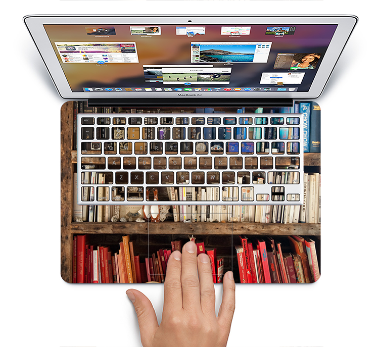 The Vintage Bookcase V1 Skin Set for the Apple MacBook Pro 13" with Retina Display