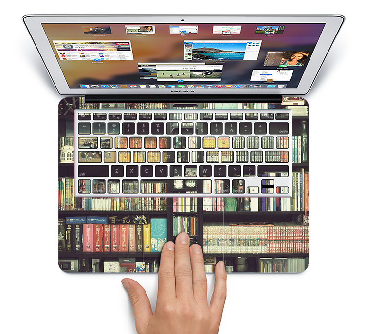 The Vintage Bookcase V2 Skin Set for the Apple MacBook Pro 13" with Retina Display