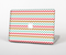 The Vintage Brown-Teal-Pink Chevron Pattern Skin Set for the Apple MacBook Pro 13" with Retina Display
