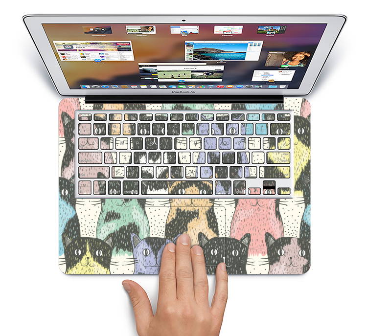 The Vintage Cat portrait Skin Set for the Apple MacBook Pro 13" with Retina Display