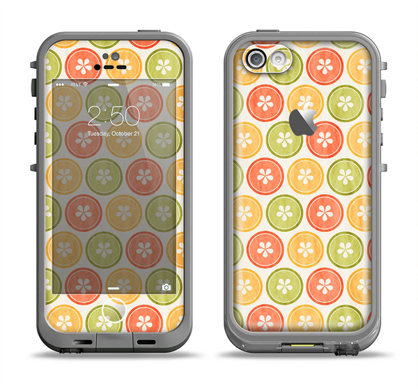 The Vintage Color Buttons Apple iPhone 5c LifeProof Fre Case Skin Set