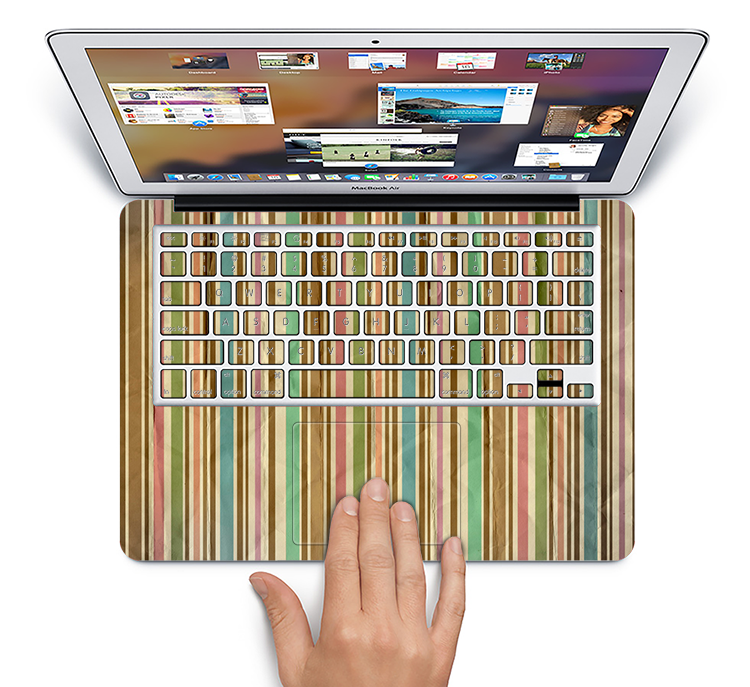 The Vintage Color Striped V3 Skin Set for the Apple MacBook Pro 13" with Retina Display
