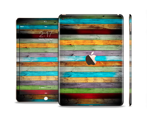 The Vintage Colored Wooden Planks Skin Set for the Apple iPad Pro