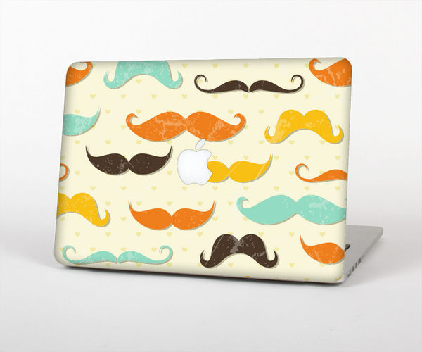 The Vintage Colorful Mustaches Skin Set for the Apple MacBook Pro 13" with Retina Display