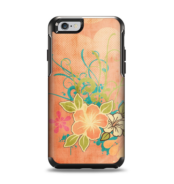 The Vintage Coral Floral Apple iPhone 6 Otterbox Symmetry Case Skin Set