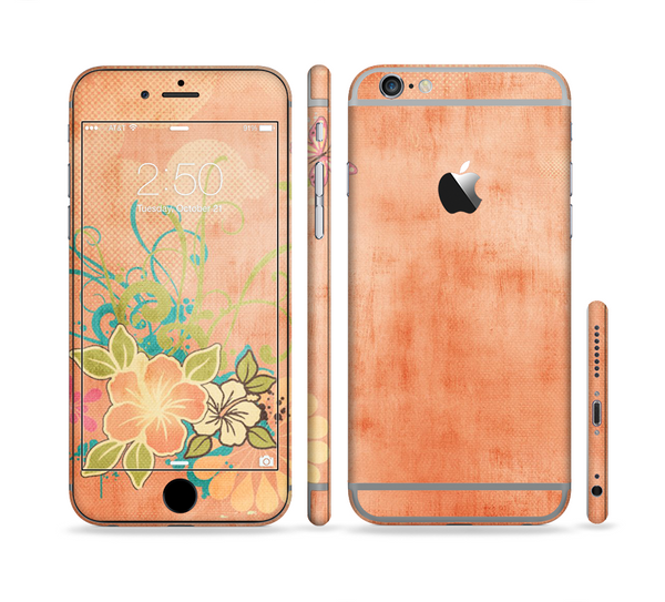 The Vintage Coral Floral Sectioned Skin Series for the Apple iPhone 6 Plus