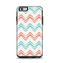 The Vintage Coral & Teal Abstract Chevron Pattern Apple iPhone 6 Plus Otterbox Symmetry Case Skin Set