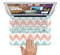 The Vintage Coral & Teal Abstract Chevron Pattern Skin Set for the Apple MacBook Pro 15" with Retina Display