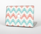 The Vintage Coral & Teal Abstract Chevron Pattern Skin Set for the Apple MacBook Pro 15" with Retina Display