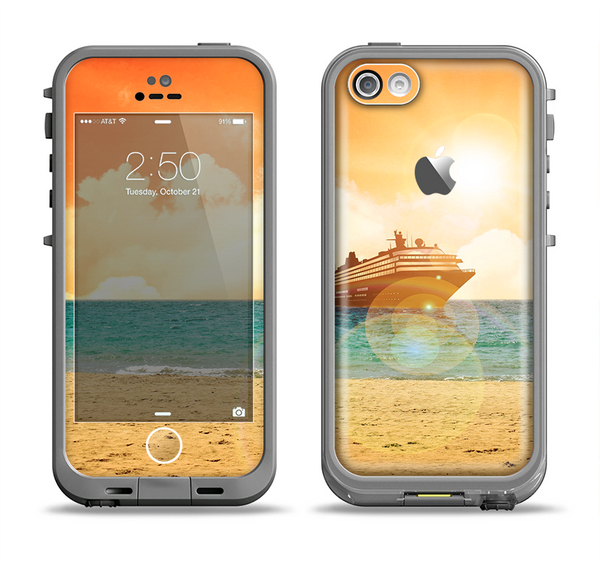 The Vintage Cruise ship at Dusk Apple iPhone 5c LifeProof Fre Case Skin Set