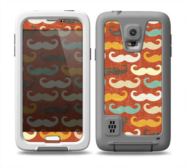 The Vintage Dark Red Mustache Pattern Skin Samsung Galaxy S5 frē LifeProof Case
