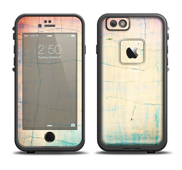 The Vintage Faded Colors with Cracks Apple iPhone 6/6s LifeProof Fre Case Skin Set