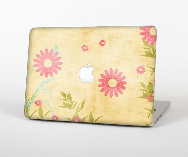 The Vintage Golden Flowers Skin Set for the Apple MacBook Pro 15" with Retina Display