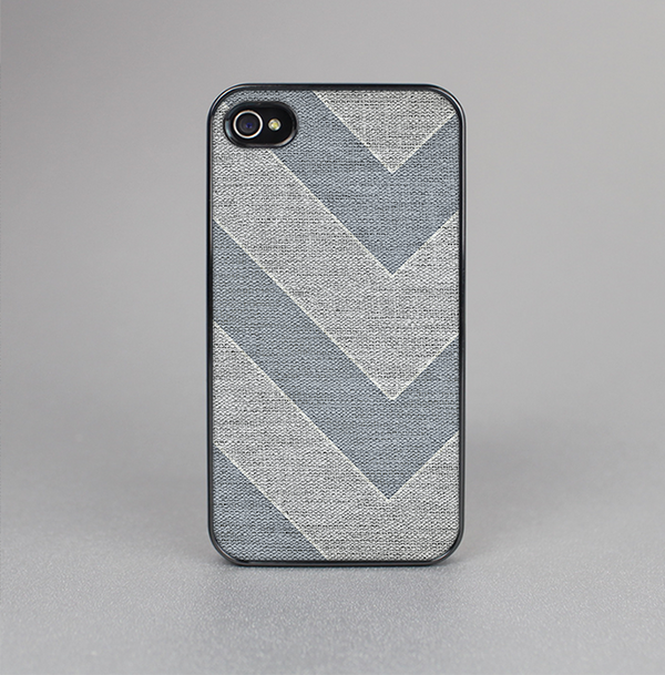 The Vintage Gray Textured Chevron Pattern Wide V3 Skin-Sert for the Apple iPhone 4-4s Skin-Sert Case