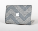 The Vintage Gray Textured Chevron Pattern Wide V3 Skin Set for the Apple MacBook Pro 15" with Retina Display