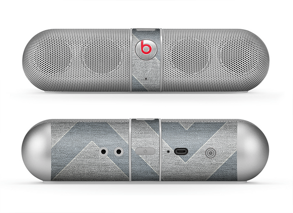 The Vintage Gray Textured Chevron Pattern Wide V3 Skin for the Beats by Dre Pill Bluetooth Speaker