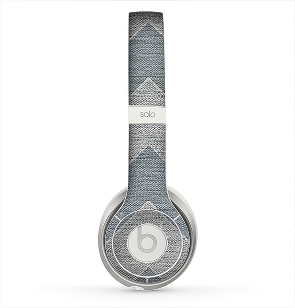 The Vintage Gray Textured Chevron Pattern Wide V3 Skin for the Beats by Dre Solo 2 Headphones