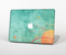 The Vintage Green Grunge Texture with Orange Skin Set for the Apple MacBook Pro 13" with Retina Display