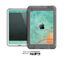 The Vintage Green Grunge Texture with Orange Skin for the Apple iPad Mini LifeProof Case