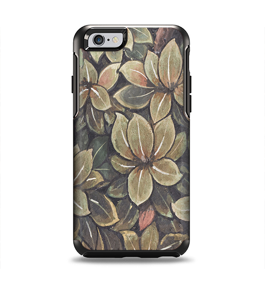 The Vintage Green Pastel Flower pattern Apple iPhone 6 Otterbox Symmetry Case Skin Set