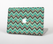 The Vintage Green & Tan Chevron Pattern V4 Skin Set for the Apple MacBook Pro 13" with Retina Display