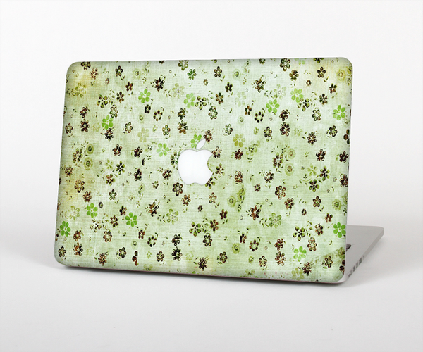 The Vintage Green Tiny Floral Skin Set for the Apple MacBook Pro 13" with Retina Display