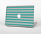 The Vintage Green & White Chevron Pattern V4 Skin Set for the Apple MacBook Pro 13" with Retina Display