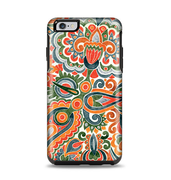 The Vintage Hand-Painted Coral Abstract Pattern Apple iPhone 6 Plus Otterbox Symmetry Case Skin Set