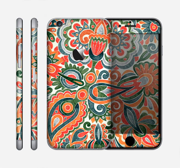 The Vintage Hand-Painted Coral Abstract Pattern Skin for the Apple iPhone 6