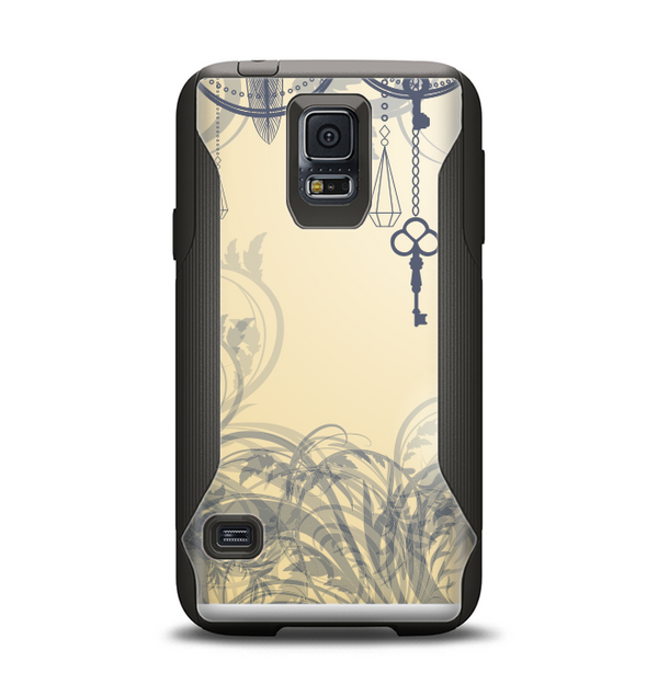 The Vintage Hanging Clocks and Keys Samsung Galaxy S5 Otterbox Commuter Case Skin Set