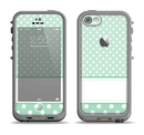 The Vintage Light Green Polka Dot With White Strip Apple iPhone 5c LifeProof Fre Case Skin Set