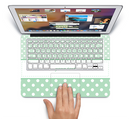 The Vintage Light Green Polka Dot With White Strip Skin Set for the Apple MacBook Pro 15" with Retina Display
