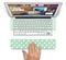 The Vintage Light Green Polka Dot With White Strip Skin Set for the Apple MacBook Pro 13" with Retina Display