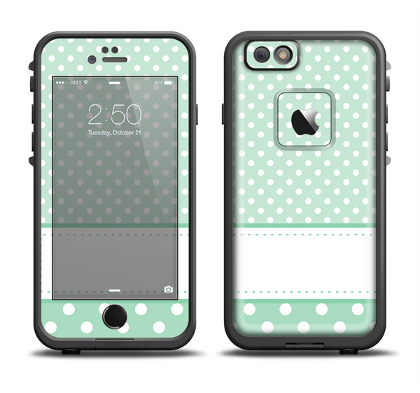 The Vintage Light Green Polka Dot With White Strip copy Apple iPhone 6/6s LifeProof Fre Case Skin Set