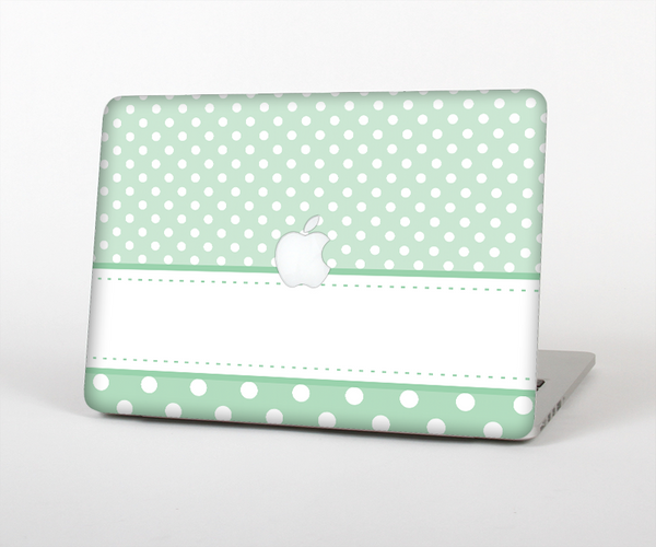 The Vintage Light Green Polka Dot With White Strip copy Skin Set for the Apple MacBook Pro 15" with Retina Display