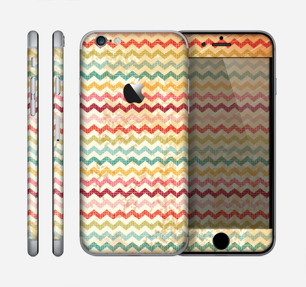 The Vintage Orange and Multi-Color Chevron Pattern V4 Skin for the Apple iPhone 6