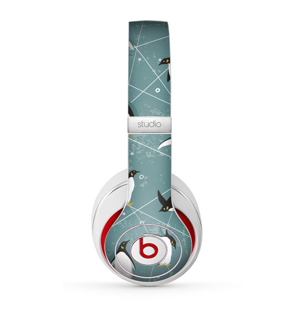 The Vintage Penguin Blue Collage Skin for the Beats by Dre Studio (2013+ Version) Headphones