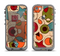 The Vintage Red and Tan Abstarct Shapes Apple iPhone 5c LifeProof Fre Case Skin Set