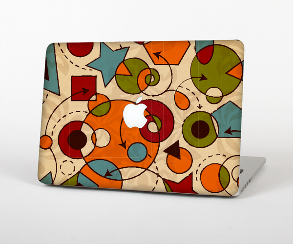 The Vintage Red and Tan Abstarct Shapes Skin Set for the Apple MacBook Pro 15" with Retina Display