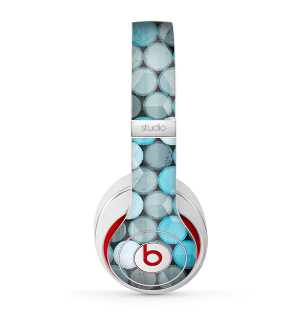 The Vintage Scratched Blue & Graytone Polka Skin for the Beats by Dre Studio (2013+ Version) Headphones