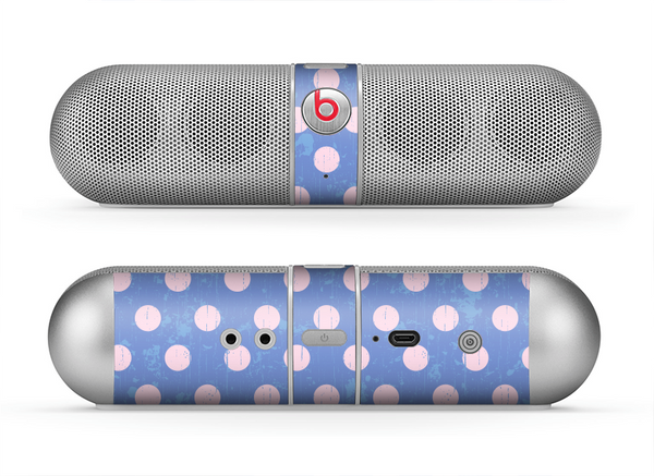The Vintage Scratched Pink & Purple Polka Dots Skin for the Beats by Dre Pill Bluetooth Speaker