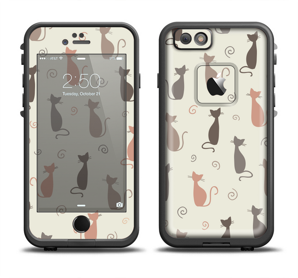 The Vintage Solid Cat Shadows Apple iPhone 6/6s LifeProof Fre Case Skin Set