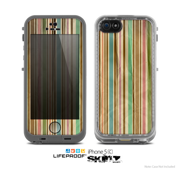 The Vintage Solor Striped V3 Skin for the Apple iPhone 5c LifeProof Case