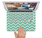 The Vintage Subtle Greens Chevron Pattern Skin Set for the Apple MacBook Pro 13" with Retina Display