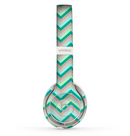 The Vintage Subtle Greens Chevron Pattern Skin Set for the Beats by Dre Solo 2 Wireless Headphones