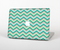 The Vintage Subtle Greens Chevron Pattern Skin Set for the Apple MacBook Pro 13" with Retina Display