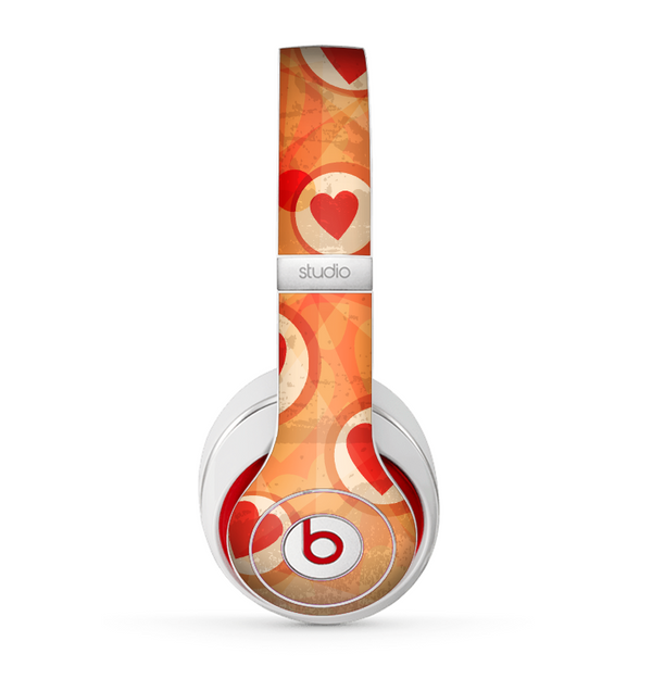 The Vintage Subtle Red and Orange Hearts Skin for the Beats by Dre Studio (2013+ Version) Headphones