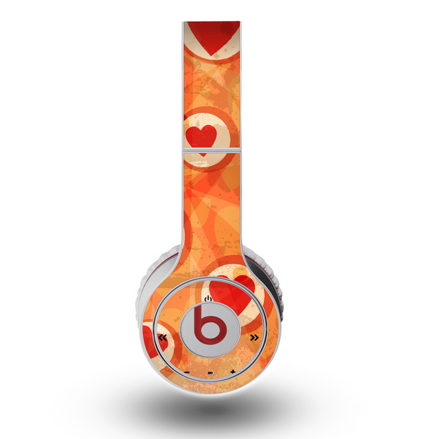 The Vintage Subtle Red and Orange Hearts Skin for the Original Beats by Dre Wireless Headphones
