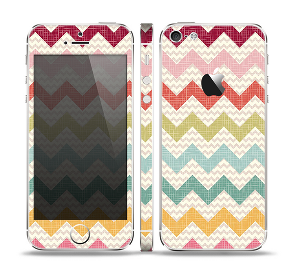 The Vintage Summer Colored Chevron V4 Skin Set for the Apple iPhone 5